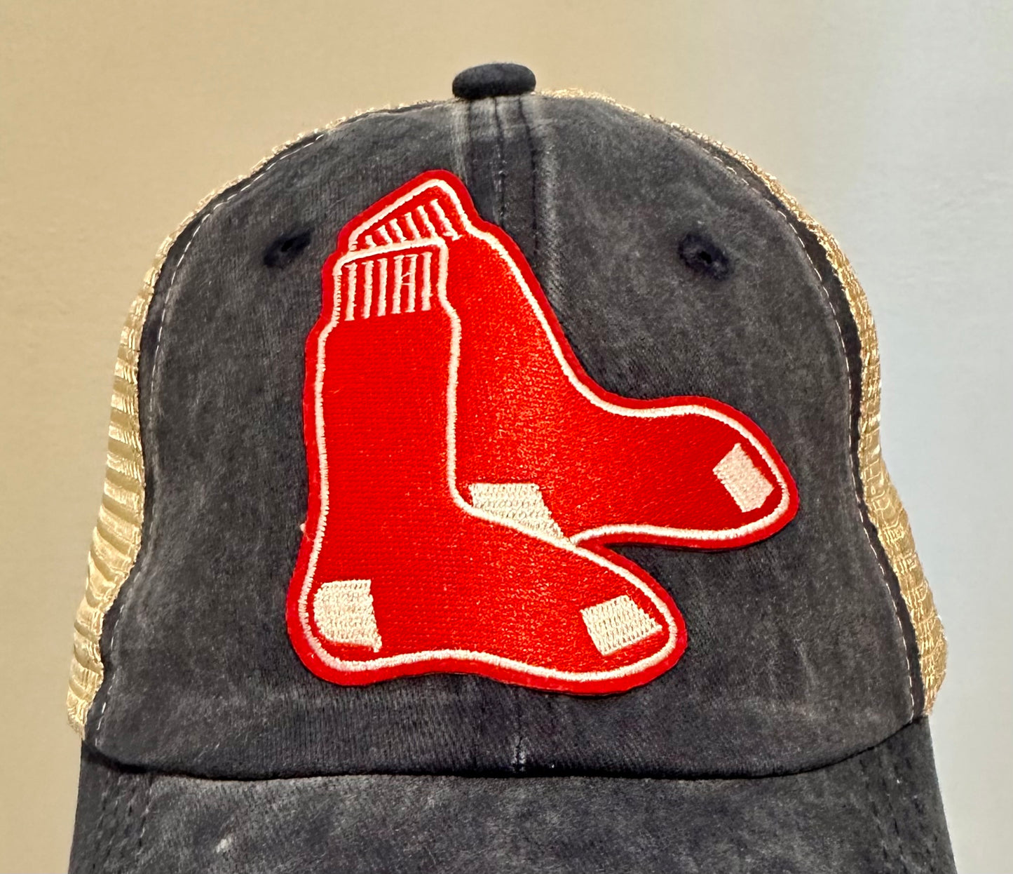 Boston Baseball Custom Throwback Patch Navy Vintage Style Hat