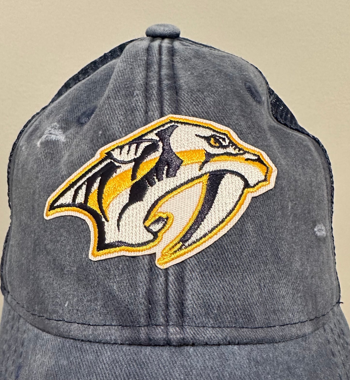 Predators Hockey Custom Navy Vintage Style Distressed Hat