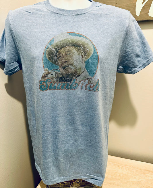 Sumbitch Custom Buford T. Justice Distressed Vintage Style Heather Blue Tee