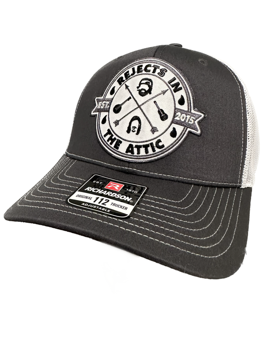 Rejects in the Attic Official Logo Smoke Gray & White Richardson 112 Hat