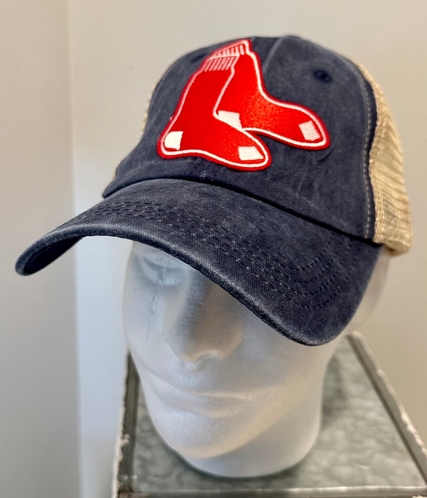 Boston Baseball Custom Throwback Patch Navy Vintage Style Hat