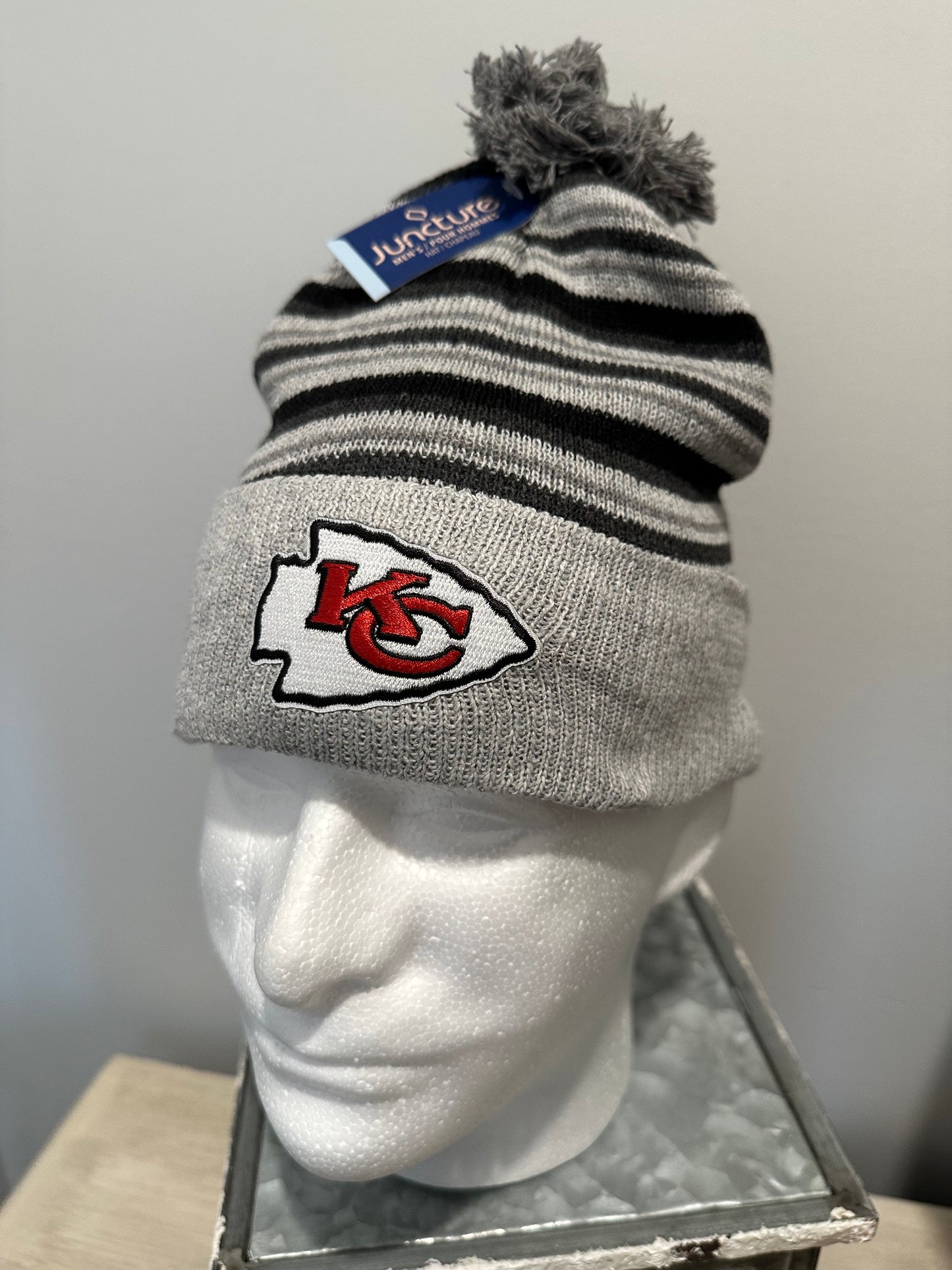 Kansas City Football Custom Gray & Black Soft Beanie