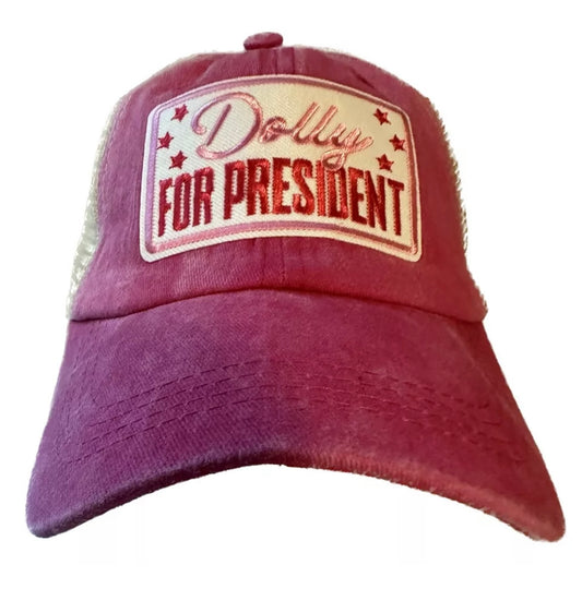 Dolly For President Custom Pink Distressed Hat