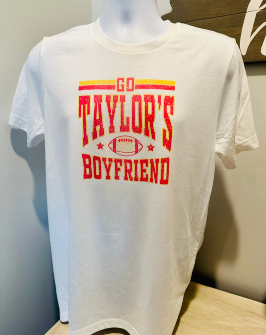 Go Taylor’s Boyfriend Custom White Chiefs Kelce Tee