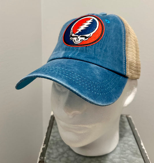 Grateful Dead Custom Blue Distressed Vintage Style Hat