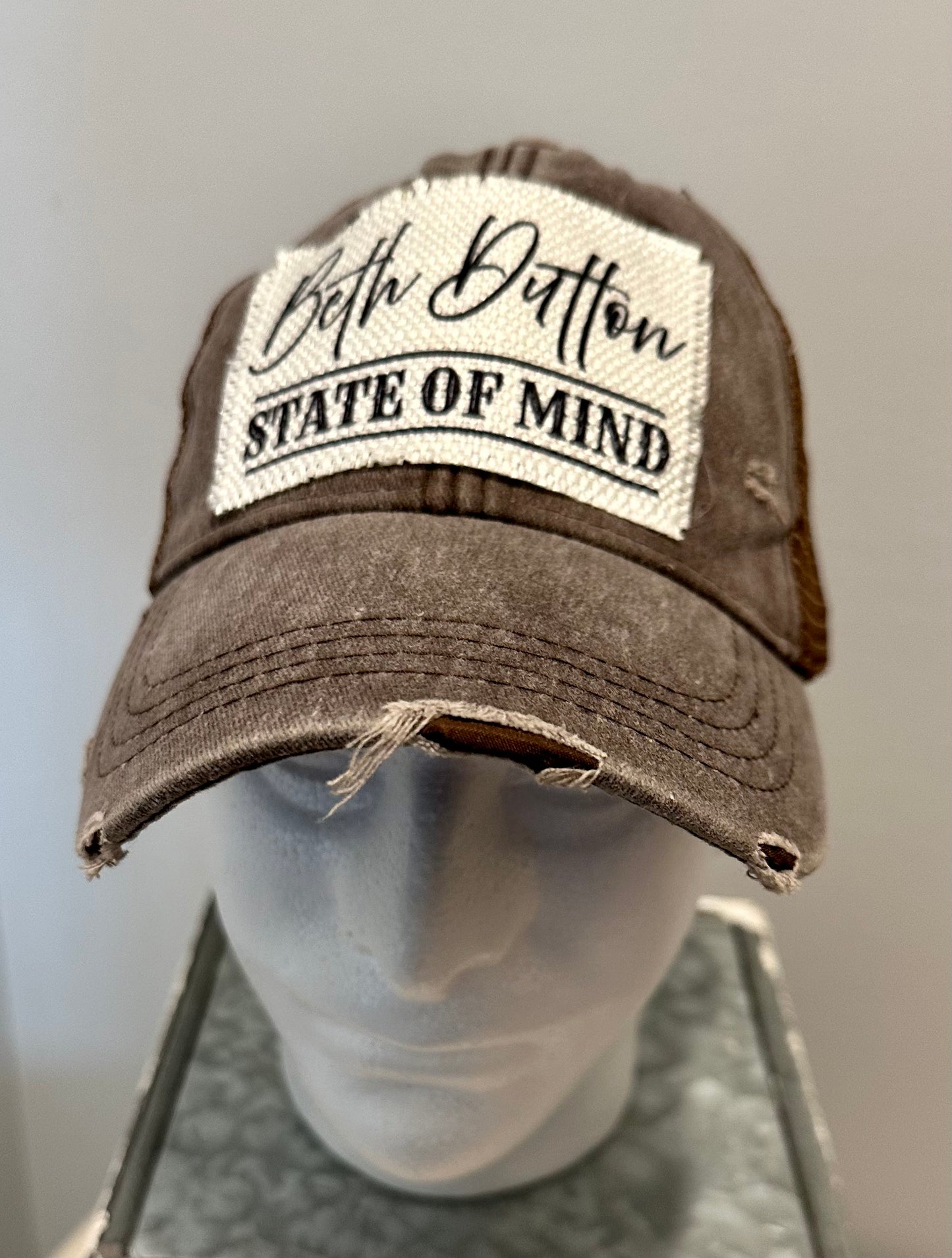 Beth Dutton State of Mind Custom Vintage Brown Distressed Hat