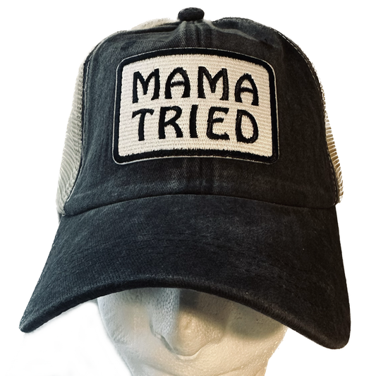 Mama Tried Black Vintage Wash Hat