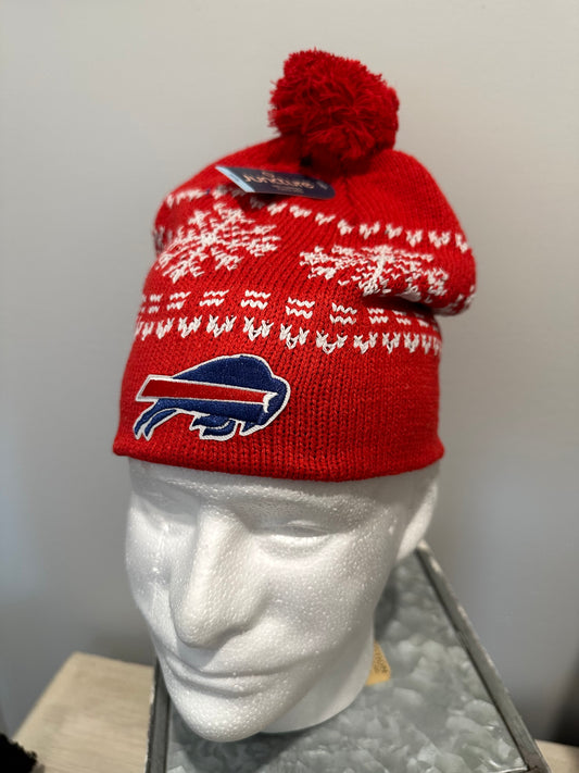 Buffalo Football Custom Red & White Soft Knit Beanie