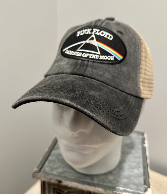 Pink Floyd Dark Side of the Moon Custom Made Black Distressed Vintage Style Hat