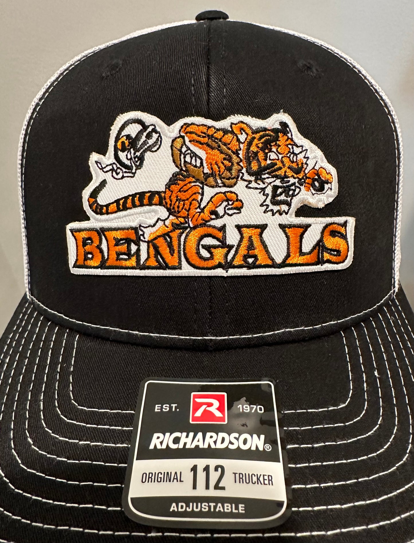 Cincinnati Custom Throwback Retro Black & White Richardson 112 Hat