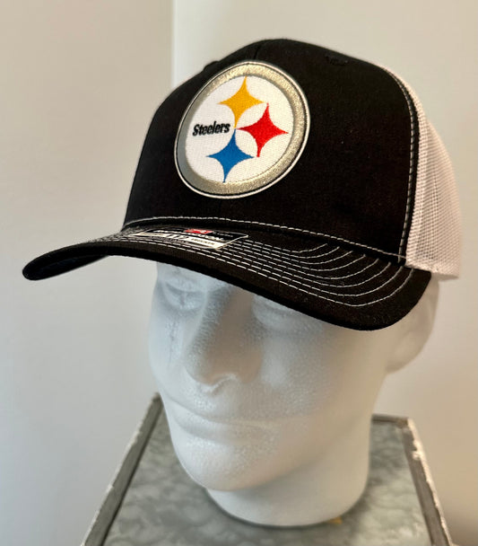 Pittsburgh Football Custom Black & White Richardson 112 Hat