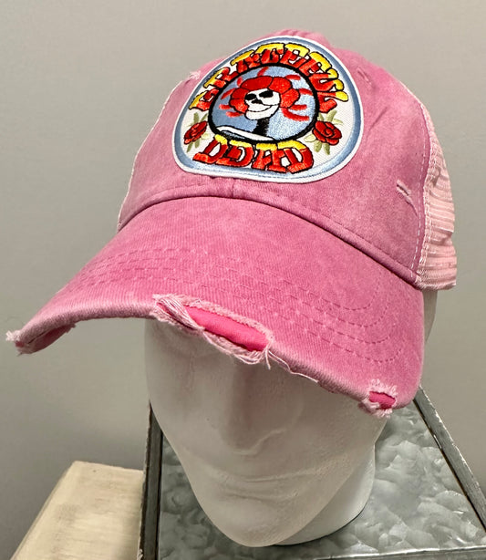 Grateful Dead Custom Made Bertha Pink Distressed Hat