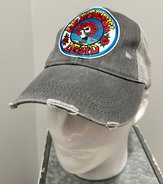 Grateful Dead Custom Gray Distressed Hat