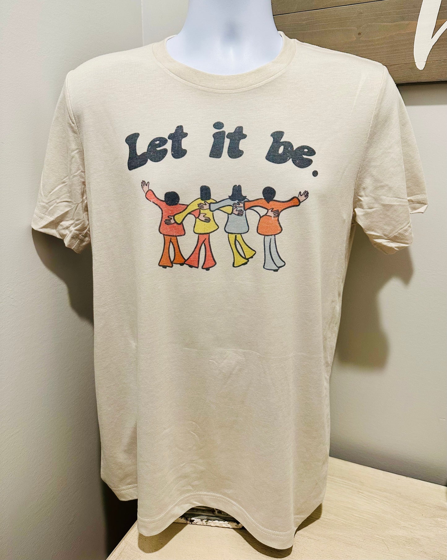 Let it Be Custom Printed Beatles Vintage Distressed Super Soft Tee