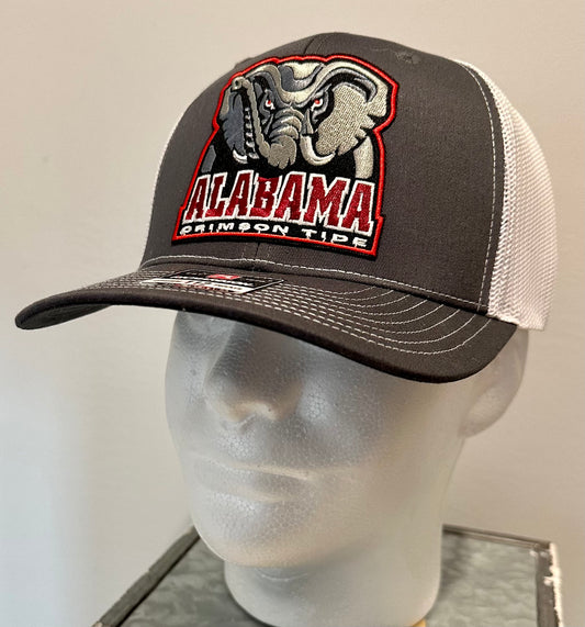 Alabama Custom Made Gray & White Retro Richardson 112 Hat