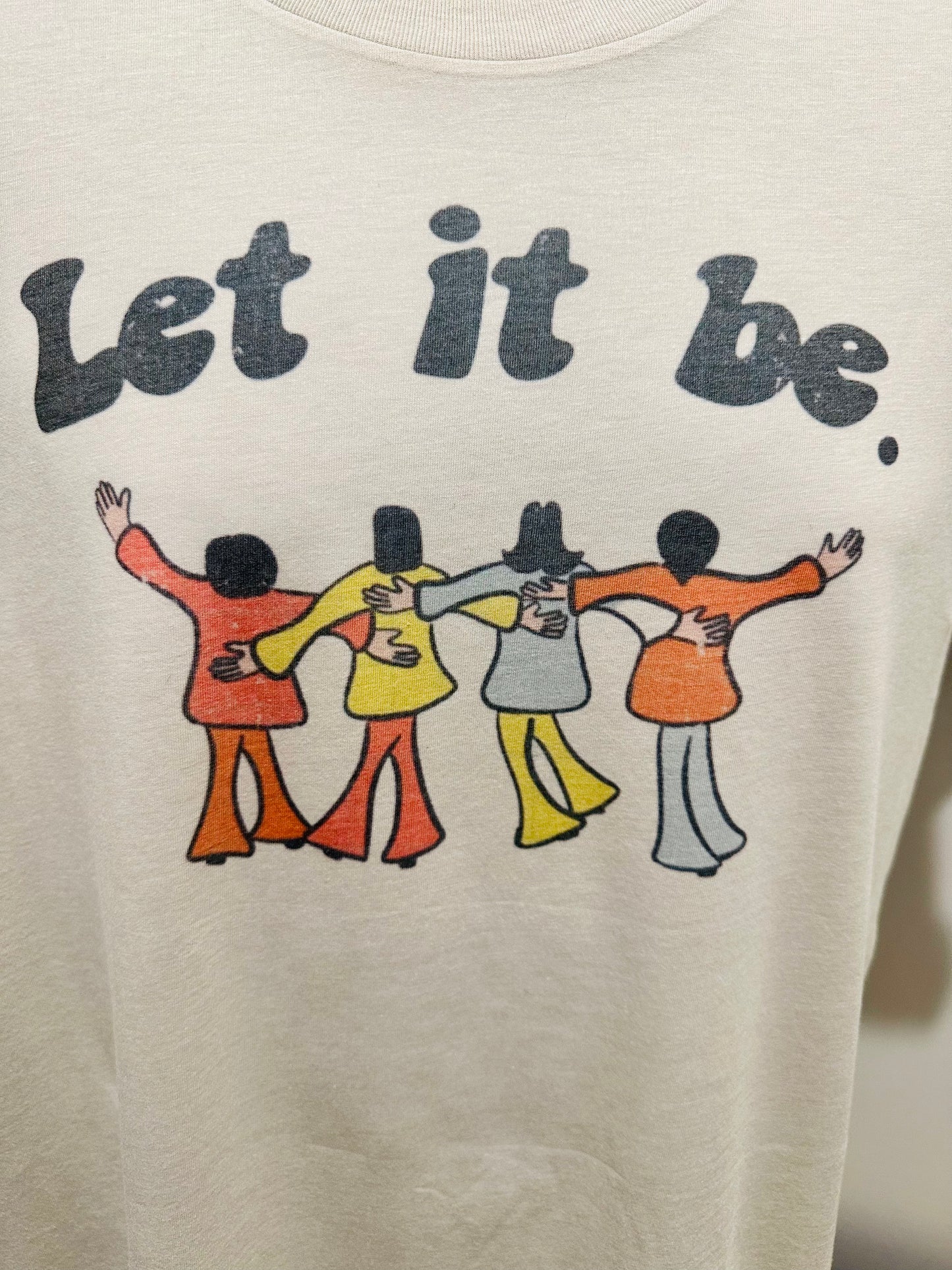 Let it Be Custom Printed Beatles Vintage Distressed Super Soft Tee