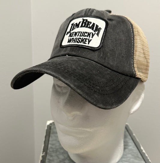 Jim Beam Kentucky Whiskey Custom 70s Patch Black Vintage Style Hat