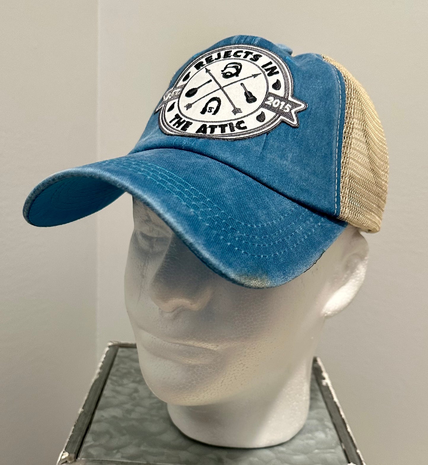 Rejects in the Attic Avett Bros Fan Group Official Logo Distressed Blue Hat