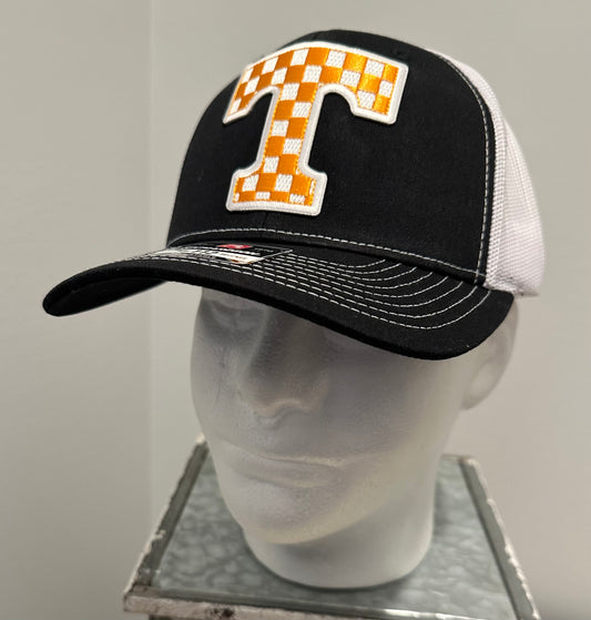 Tennessee Custom Power T Checkerboard Patch Black & White Richardson 112 Hat