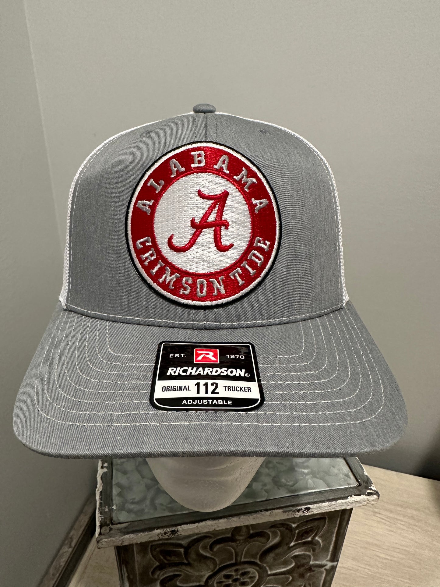 Alabama Crimson Tide Custom Gray & White Richardson 112 Hat