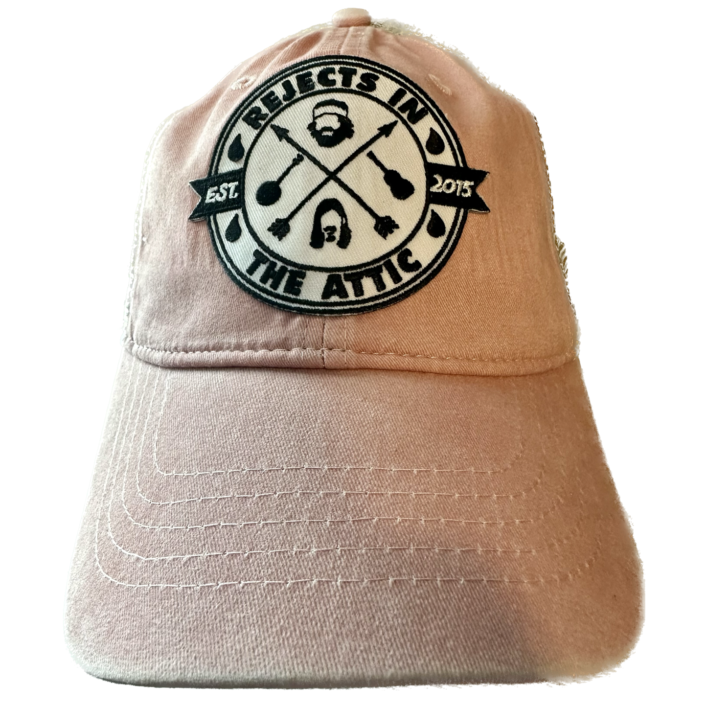 Rejects in the Attic Official Logo Custom-Made Rose Pink Vintage Style Hat