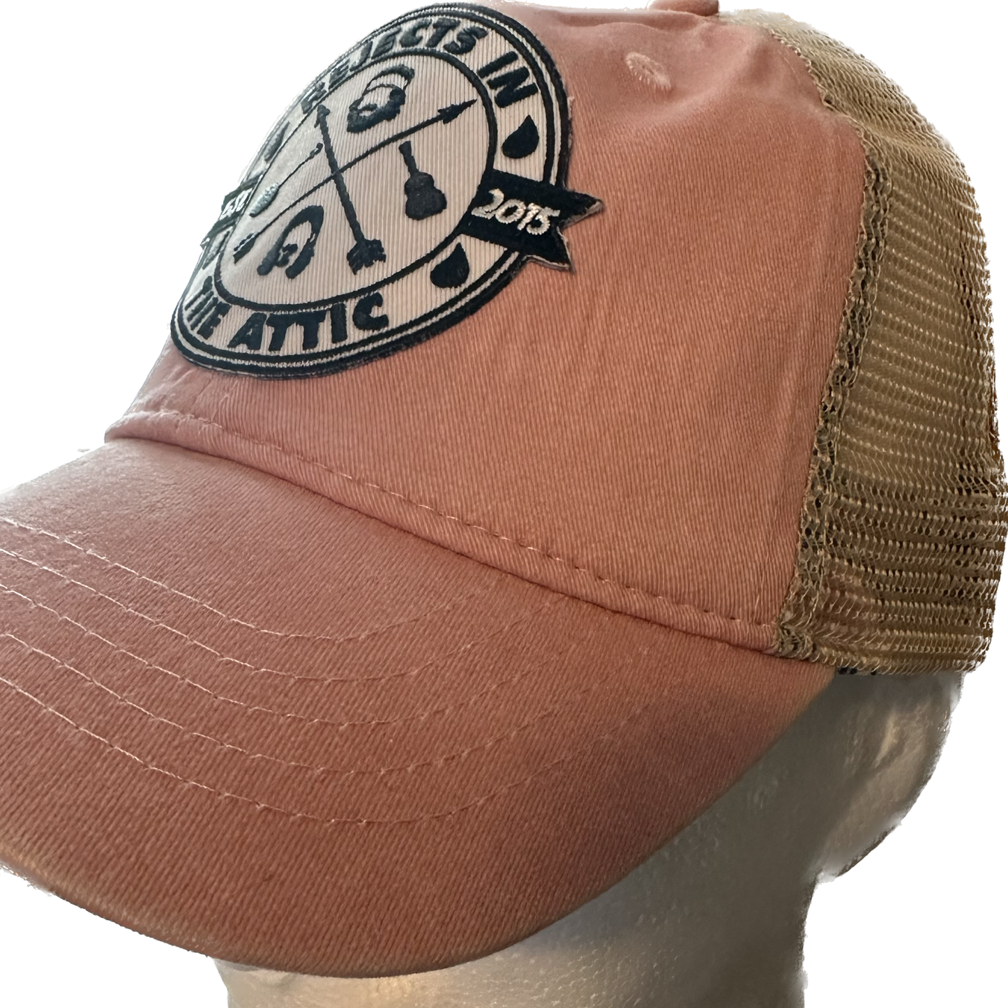 Rejects in the Attic Official Logo Custom-Made Rose Pink Vintage Style Hat