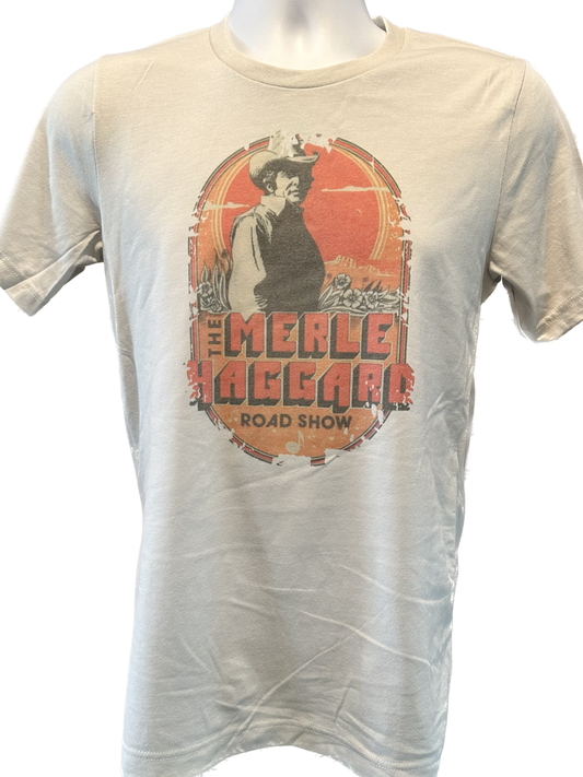 Merle Haggard Roadshow Custom Gray Tee