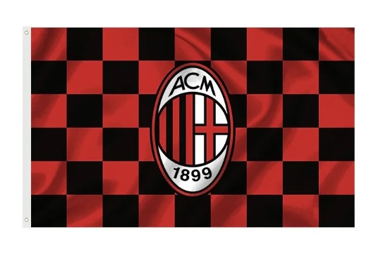 A.C. Milan Inspired Checkered Serie A Football Soccer 3x5 Indoor/Outdoor Flag