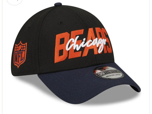 Chicago Bears New Era 39thirty Draft Stretch Fit Hat L/XL