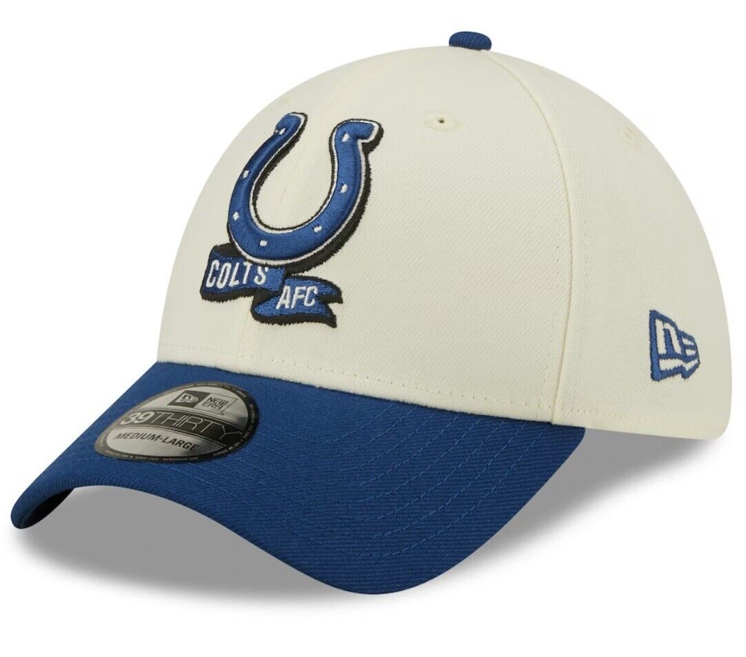 Indianapolis Colts New Era 39thirty Sideline Stretch Fit Hat NWT M/L