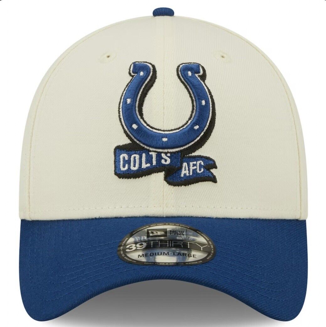 Indianapolis Colts New Era 39thirty Sideline Stretch Fit Hat NWT M/L