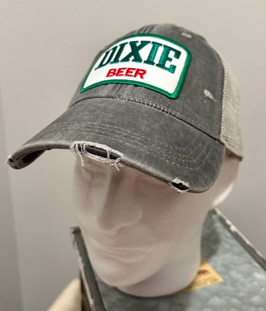 Dixie Beer Custom Vintage Gray Distressed Hat