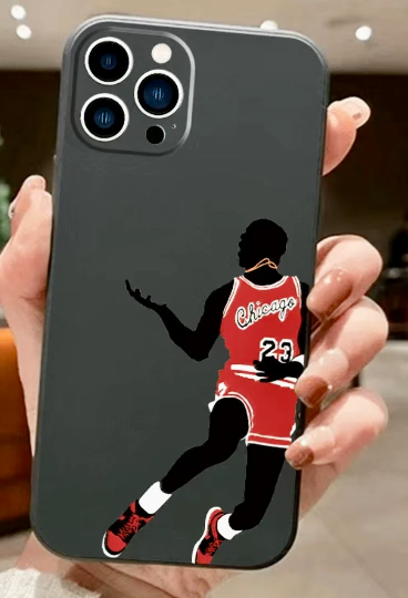 Jordan Retro Inspired iPhone 14 & 14 Pro Matte Black Phone Case