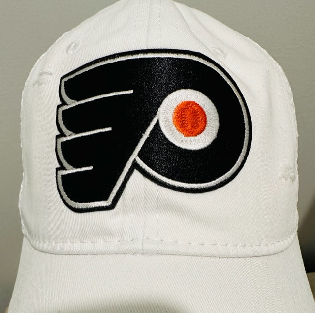 Philadelphia Hockey Custom White Distressed Hat