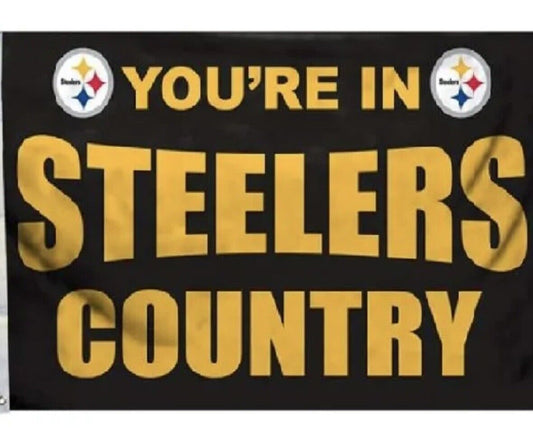 Pittsburgh Football Black Steelers Country 3x5 Flag! Outdoors or Indoor! Great for Man Cave, Dorm or Home!